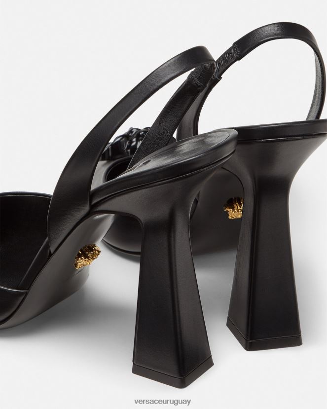 Versace zapatos de tacón con tira trasera la medusa mujer negro zapato H88R0H489