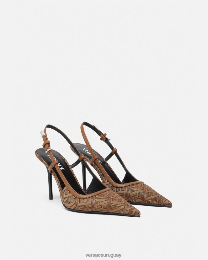 Versace zapatos de tacón con tira trasera mujer marrón zapato H88R0H481