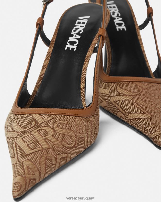 Versace zapatos de tacón con tira trasera mujer marrón zapato H88R0H481