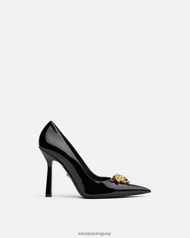 Versace zapatos de tacón la medusa de charol mujer negro zapato H88R0H488