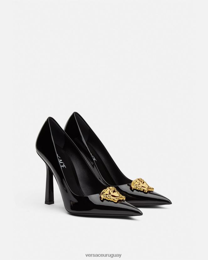 Versace zapatos de tacón la medusa de charol mujer negro zapato H88R0H488