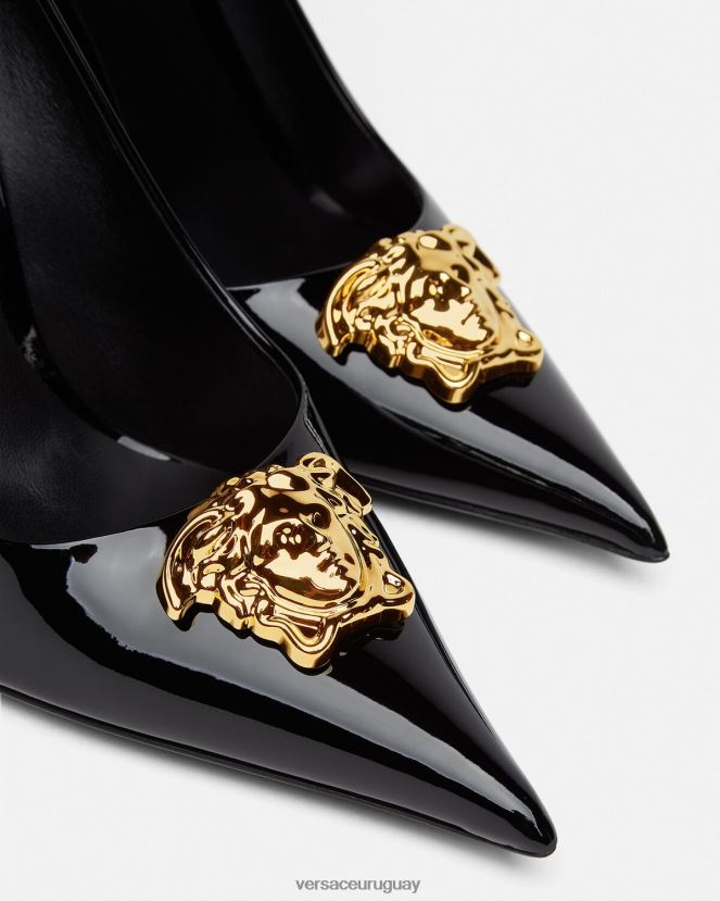 Versace zapatos de tacón la medusa de charol mujer negro zapato H88R0H488