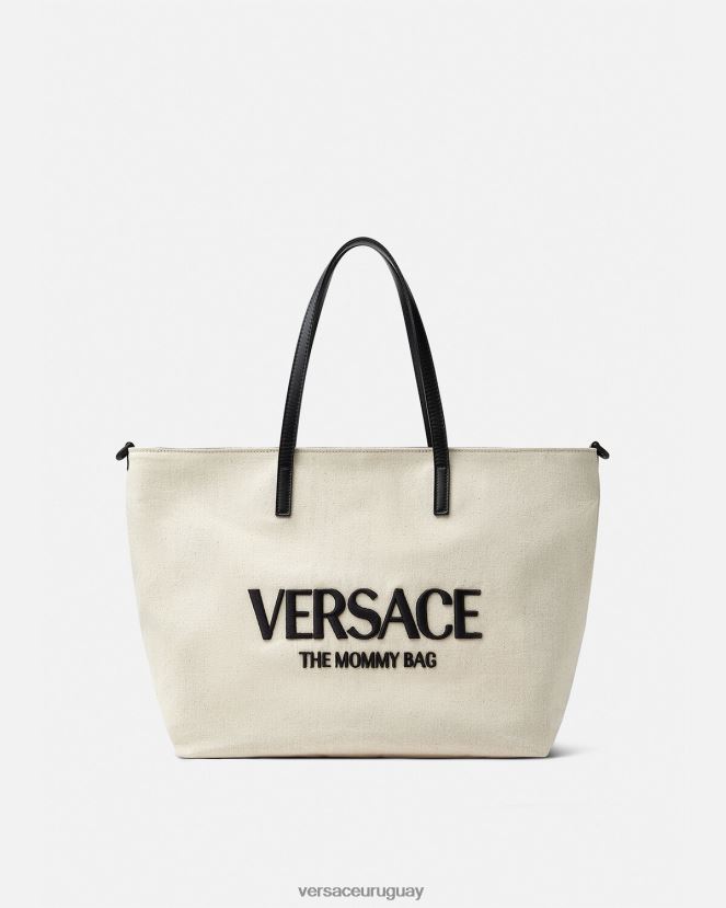 Versace bolso cambiador para bebé con logo niños blanco negro bolsas H88R0H1850