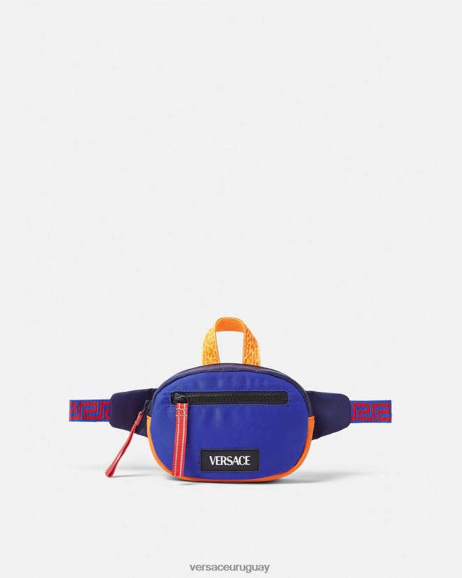 Versace riñonera con greca reciclada niños azul negro bolsas H88R0H2075