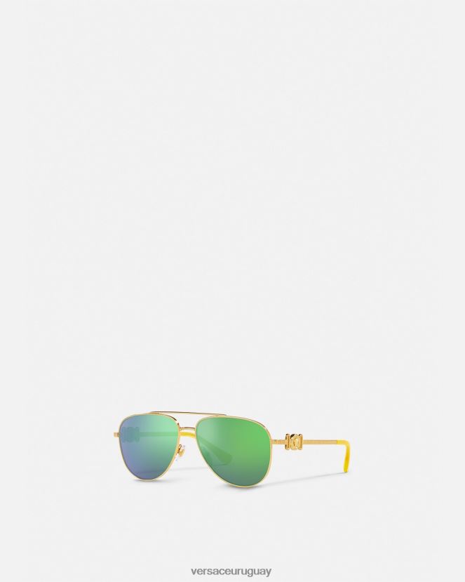 Versace gafas de sol de aviador medusa niños oro y verde accesorios H88R0H2059