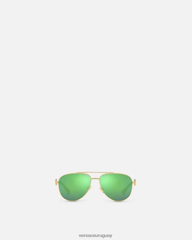 Versace gafas de sol de aviador medusa niños oro y verde accesorios H88R0H2059