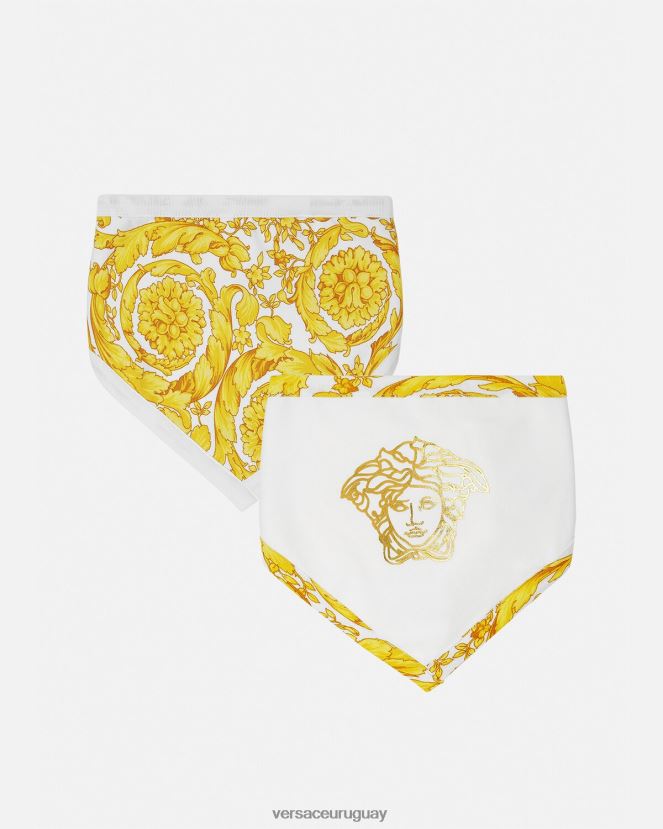 Versace babero barroco para bebé paquete de 2 niños Oro blanco accesorios H88R0H1845