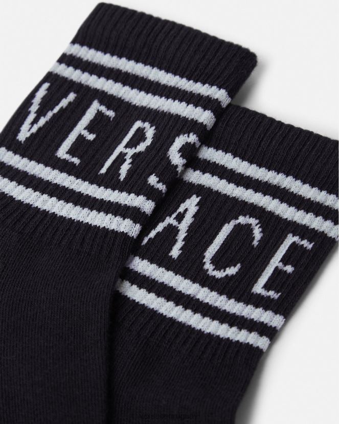 Versace calcetines con logo niños negro accesorios H88R0H1969