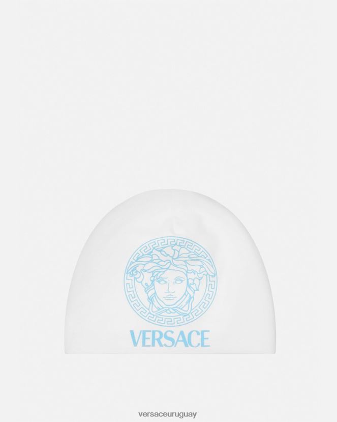 Versace gorro de bebé con medusa niños azul blanco accesorios H88R0H1816