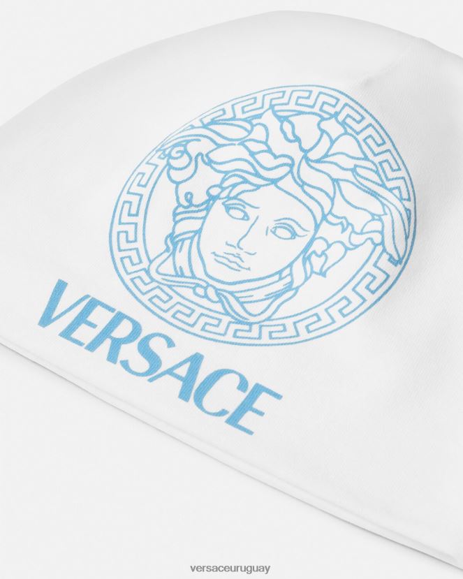 Versace gorro de bebé con medusa niños azul blanco accesorios H88R0H1816
