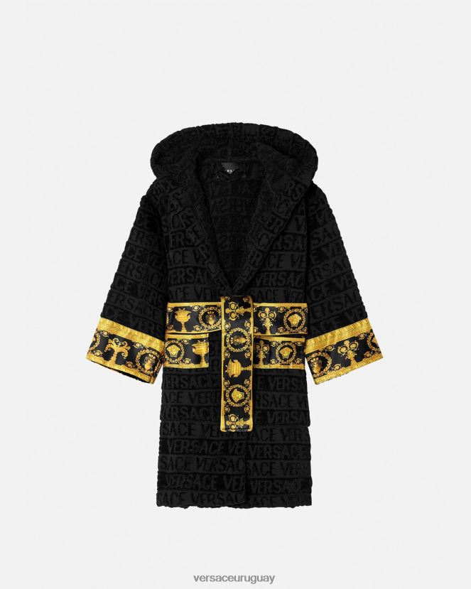 Versace bata de baño niños negro ropa H88R0H2062