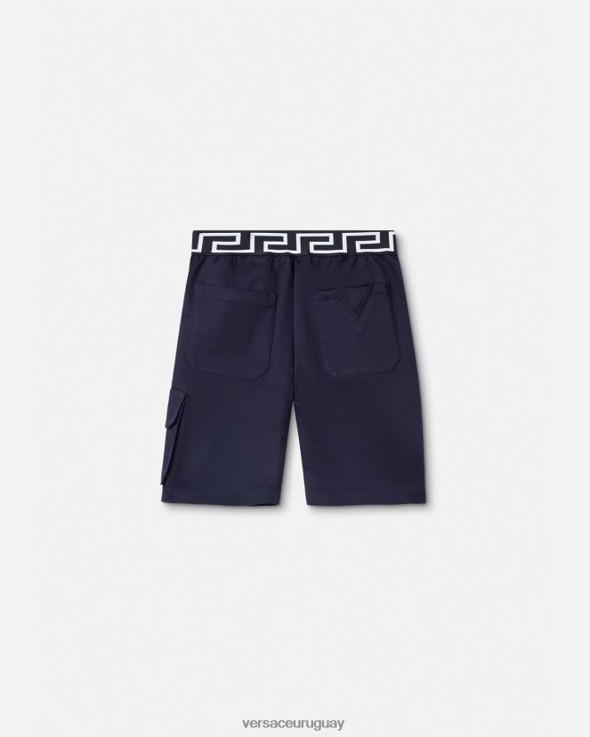 Versace pantalones cortos con grecas niños azul ropa H88R0H2100