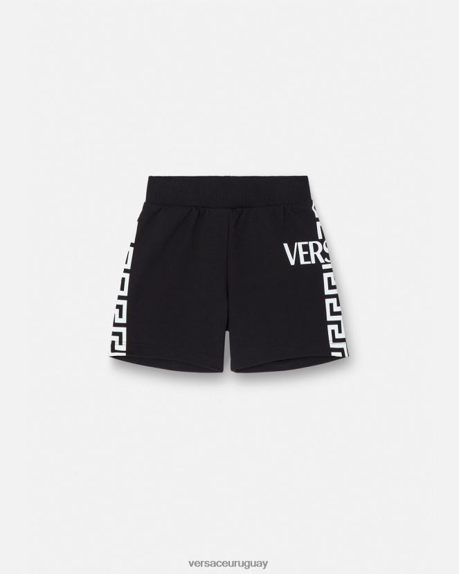 Versace pantalones cortos de bebé con greca niños negro ropa H88R0H1908