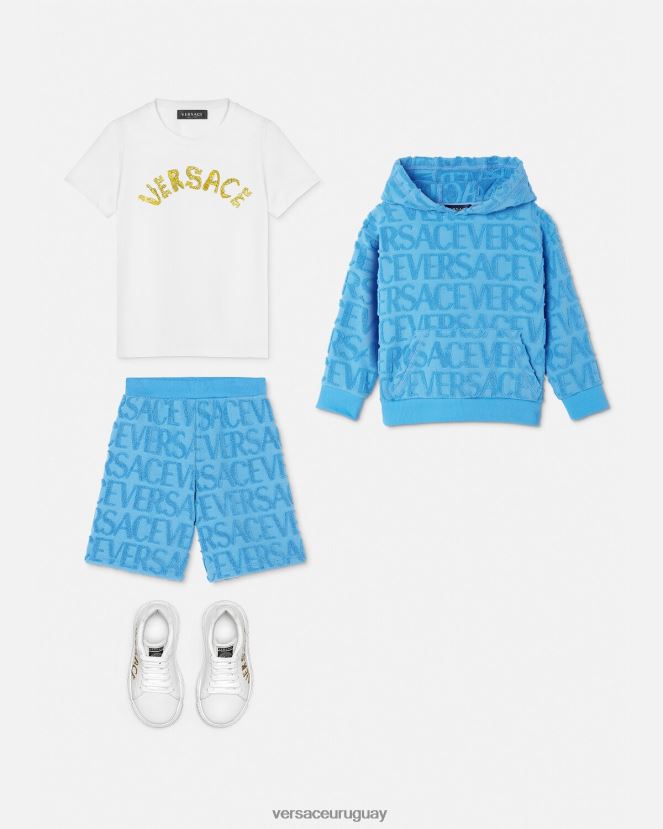 Versace pantalones cortos de toalla niños azul claro ropa H88R0H2087