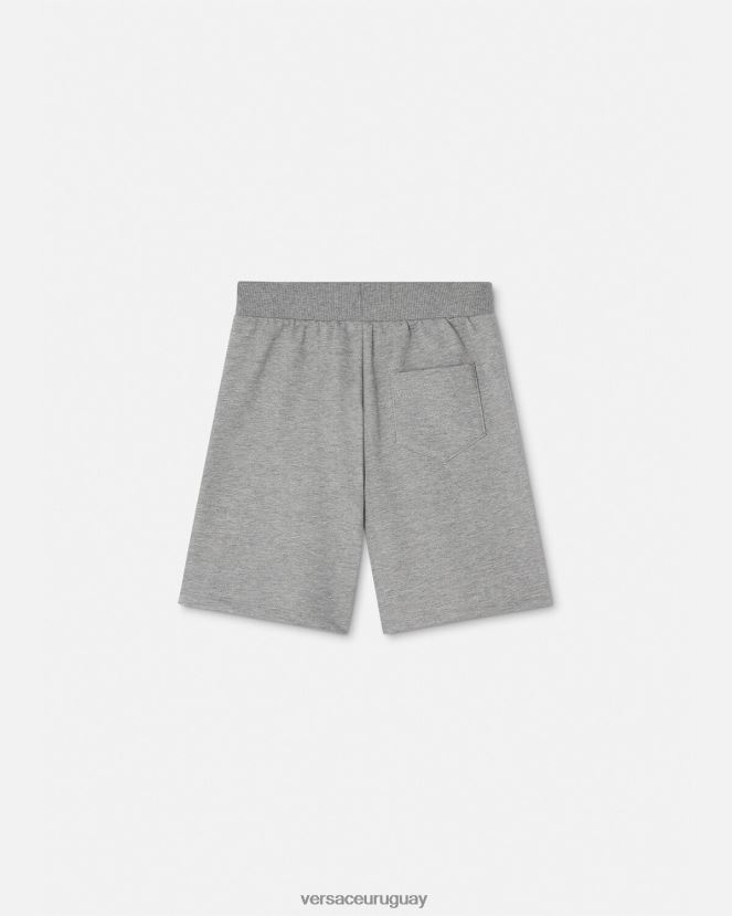 Versace pantalones cortos deportivos con greca niños gris ropa H88R0H2081