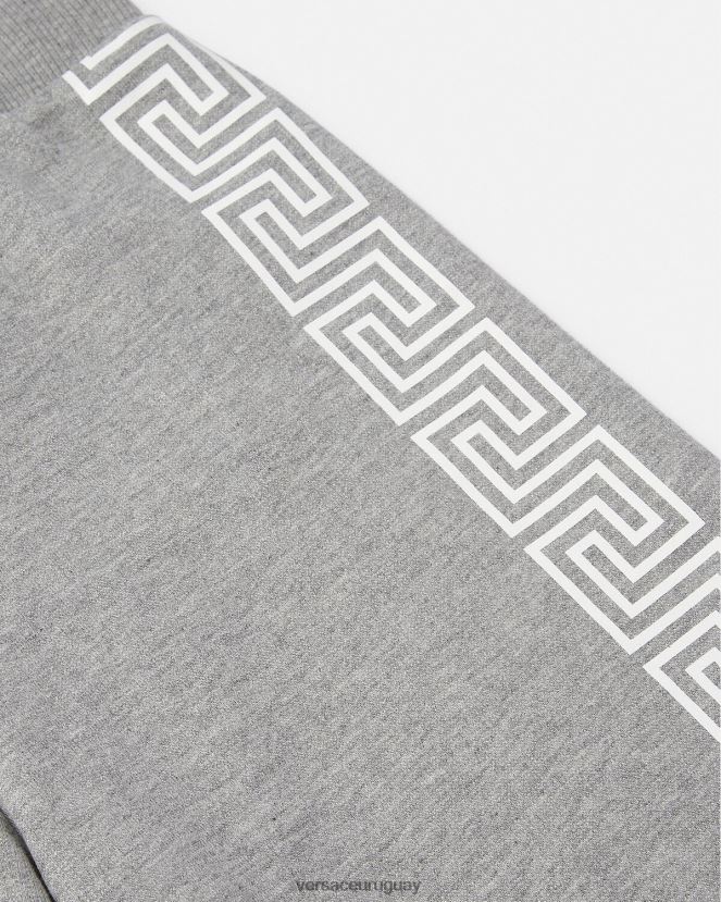 Versace pantalones cortos deportivos con greca niños gris ropa H88R0H2081
