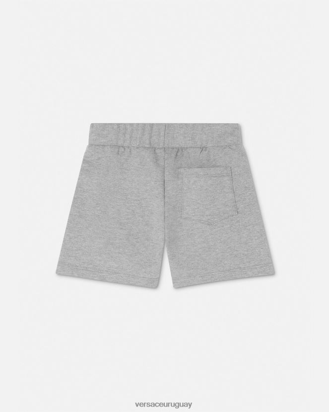 Versace pantalones cortos deportivos con greca para bebé niños gris ropa H88R0H1881