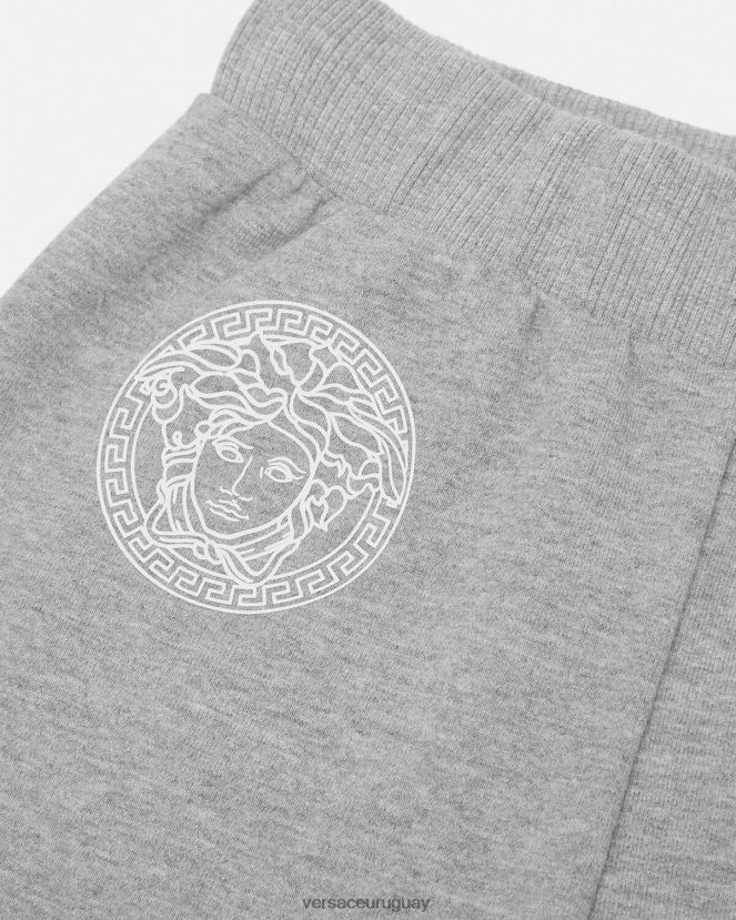 Versace pantalones cortos deportivos con greca para bebé niños gris ropa H88R0H1881