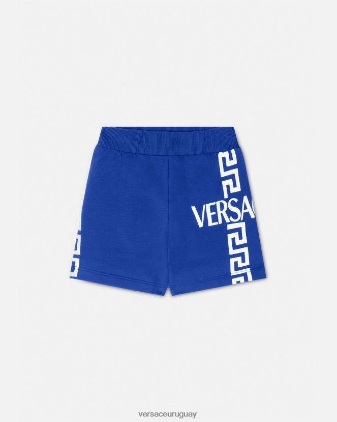 Versace shorts de bebé con logo de Greca niños azul ropa H88R0H1889