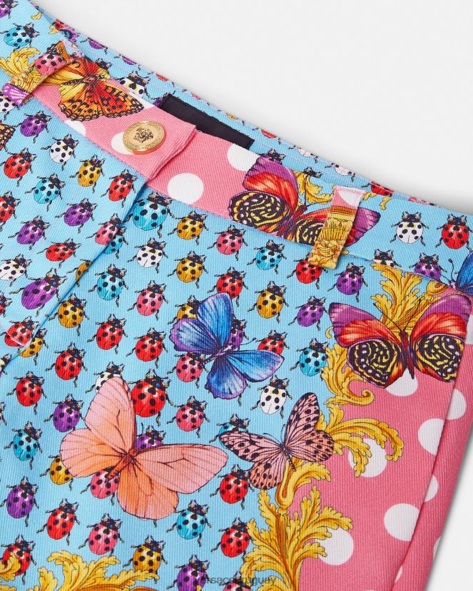Versace shorts de mezclilla con mariposas niños imprimir ropa H88R0H1943