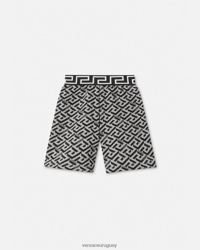 Versace shorts deportivos la greca niños gris y estampado ropa H88R0H2116