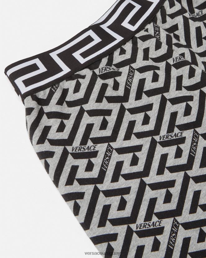 Versace shorts deportivos la greca niños gris y estampado ropa H88R0H2116
