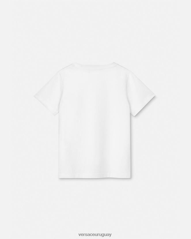 Versace camiseta con logo de medusa niños blanco y estampado ropa H88R0H2127