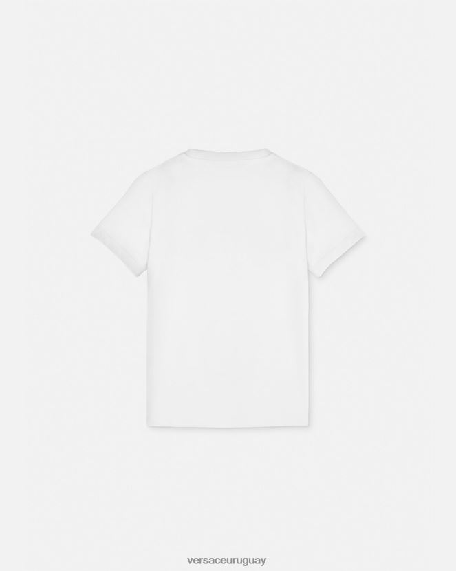 Versace camiseta con logo niños Oro blanco ropa H88R0H1933