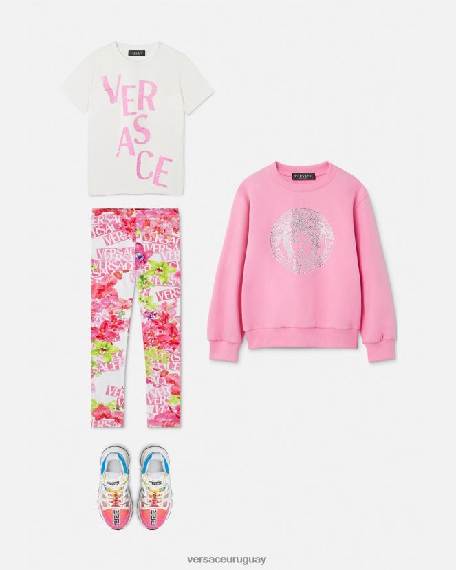 Versace camiseta con logo niños Rosa claro ropa H88R0H2012