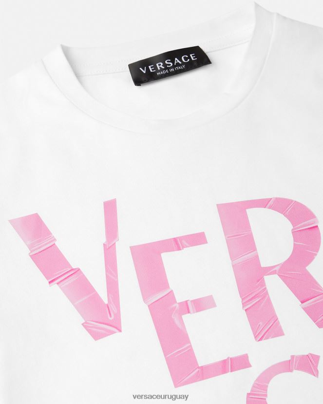 Versace camiseta con logo niños Rosa claro ropa H88R0H2012