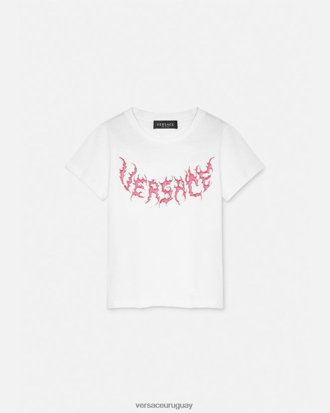 Versace camiseta con logo niños blanco ropa H88R0H2004