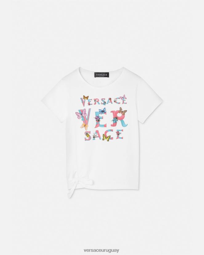 Versace camiseta con logo niños blanco y estampado ropa H88R0H1931