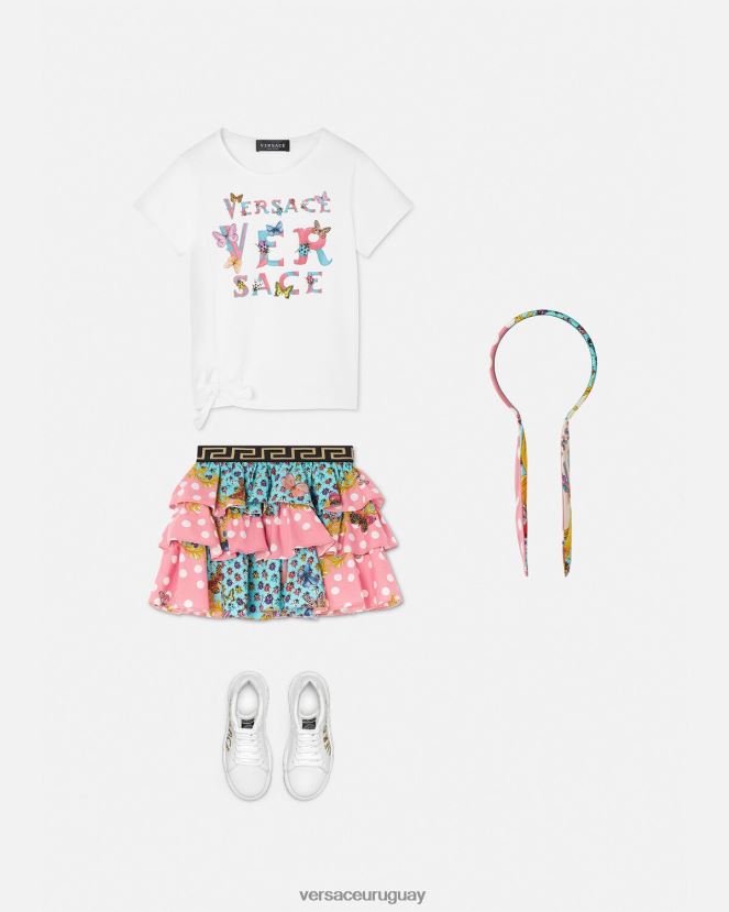 Versace camiseta con logo niños blanco y estampado ropa H88R0H1931