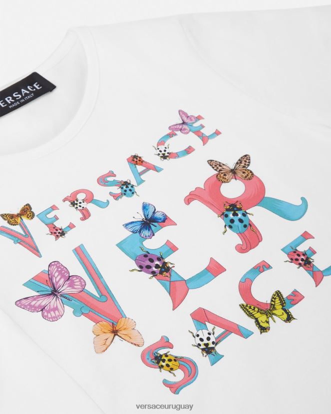 Versace camiseta con logo niños blanco y estampado ropa H88R0H1931