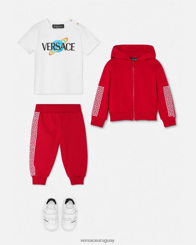 Versace camiseta con logo para bebé niños blanco y estampado ropa H88R0H1883