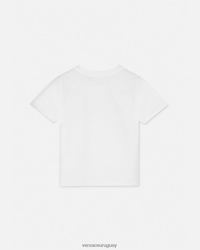 Versace camiseta con logo para bebé niños blanco y estampado ropa H88R0H1883
