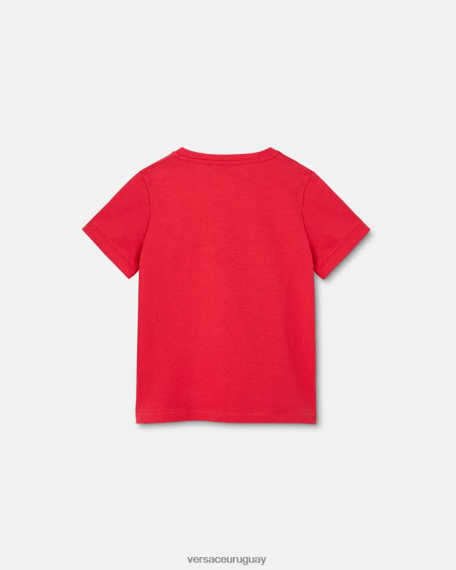 Versace camiseta con logo universitario niños rojo ropa H88R0H2133