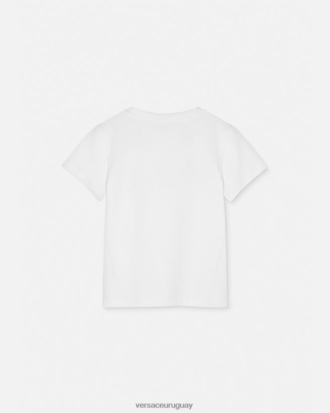 Versace camiseta con logo y estrellas niños blanco y estampado ropa H88R0H1951