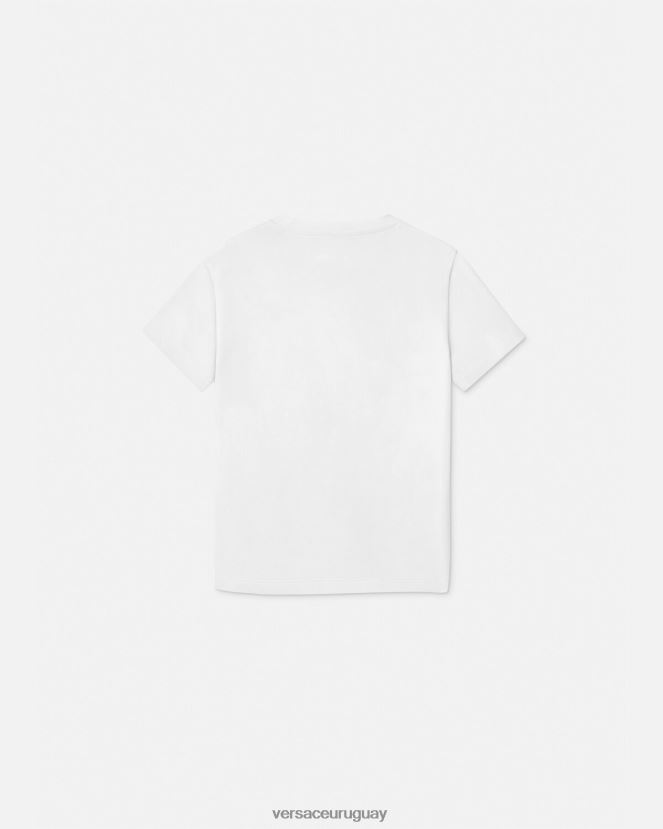 Versace camiseta con logo y taza de viaje niños blanco y estampado ropa H88R0H2018