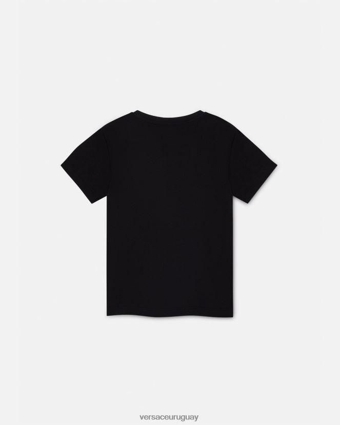 Versace camiseta con medusa de cristal niños negro ropa H88R0H1961
