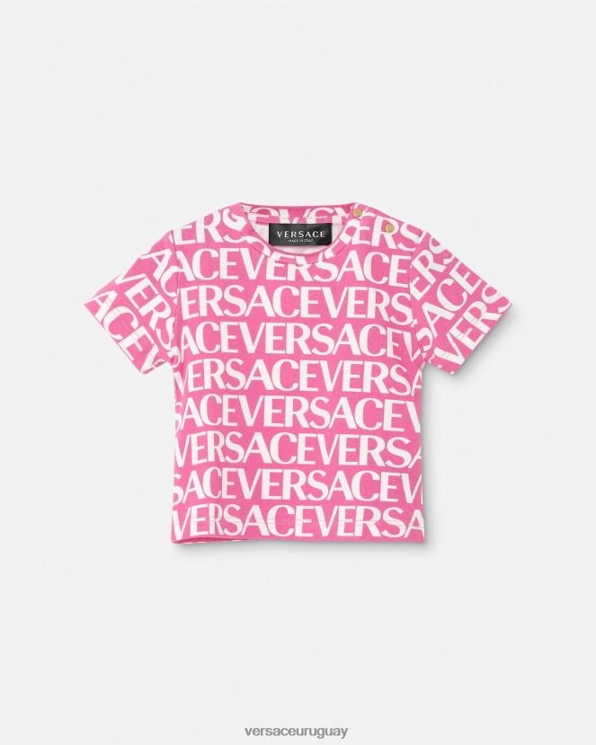 Versace camiseta de bebé por toda la prenda niños rosa y estampado ropa H88R0H1920