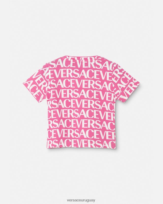 Versace camiseta de bebé por toda la prenda niños rosa y estampado ropa H88R0H1920