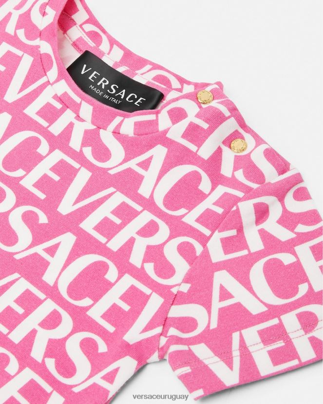Versace camiseta de bebé por toda la prenda niños rosa y estampado ropa H88R0H1920