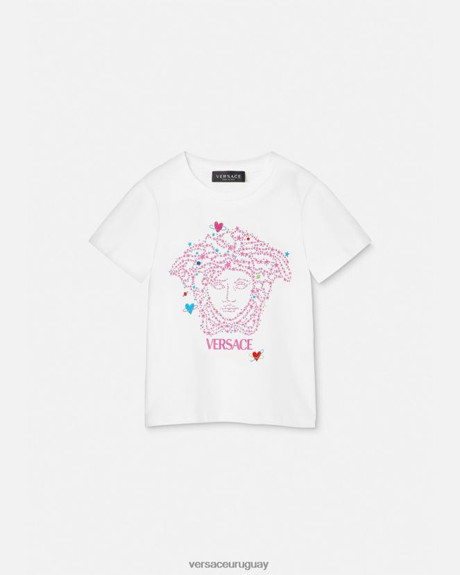 Versace camiseta medusa niños blanco y estampado ropa H88R0H1946