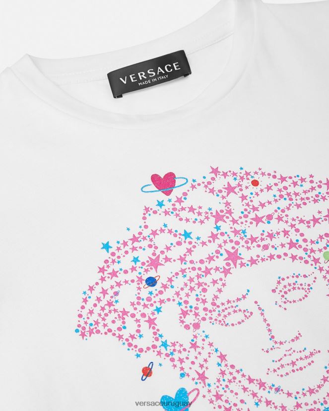 Versace camiseta medusa niños blanco y estampado ropa H88R0H1946