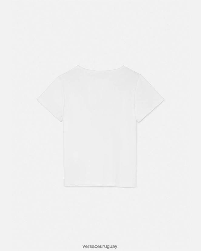 Versace camiseta medusa orquídea niños blanco y estampado ropa H88R0H2003