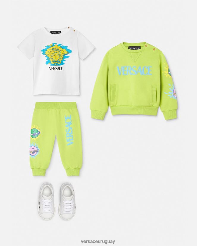 Versace camiseta para bebé con logo de medusa niños blanco y estampado ropa H88R0H1914