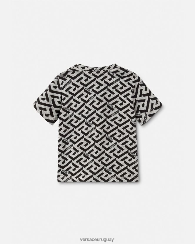 Versace camiseta para bebé la greca niños gris y estampado ropa H88R0H1910