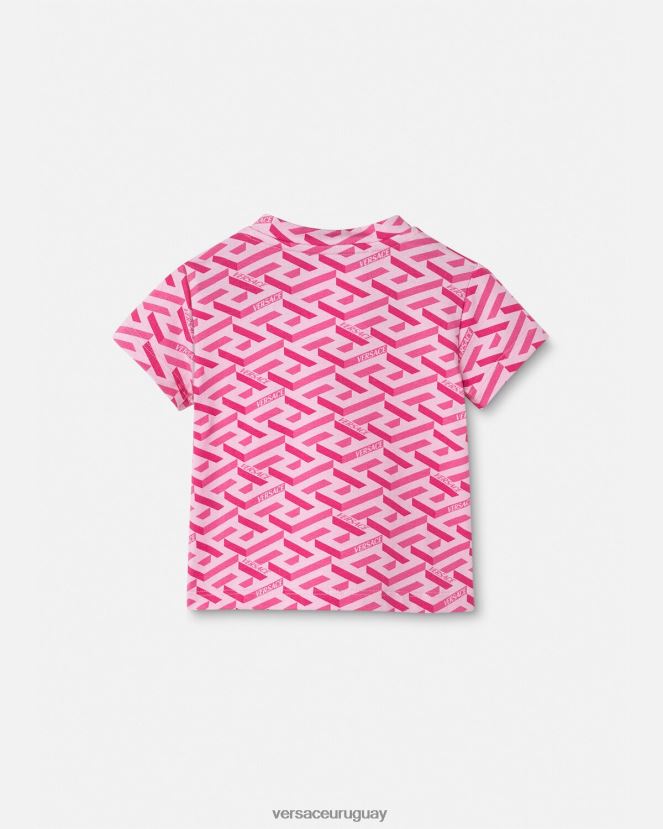 Versace camiseta para bebé la greca niños rosa ropa H88R0H1874