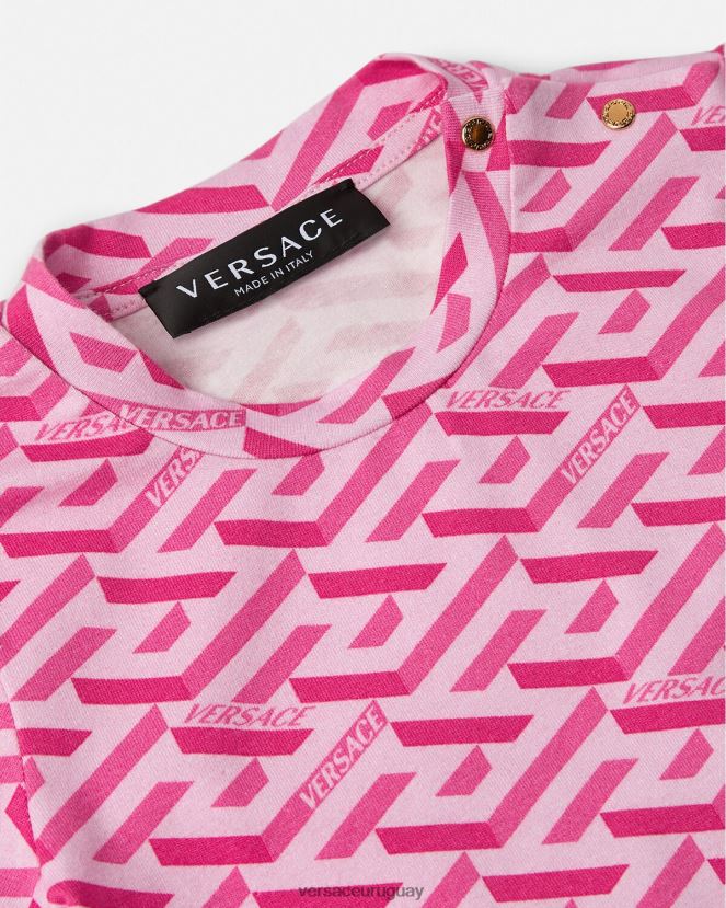 Versace camiseta para bebé la greca niños rosa ropa H88R0H1874